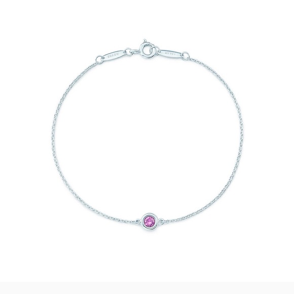 Tiffany & Co. Sterling Sil. Pink Sapphire Bracelet - Picture 4 of 6